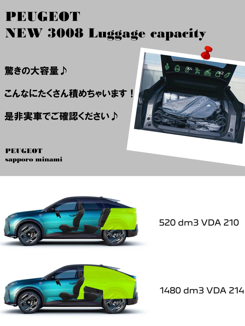 新型3008、ラゲッジスペースも妥協なし！